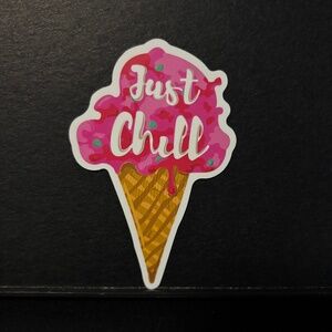 " JUST CHILL" ICE CREAM CONE STICKER
